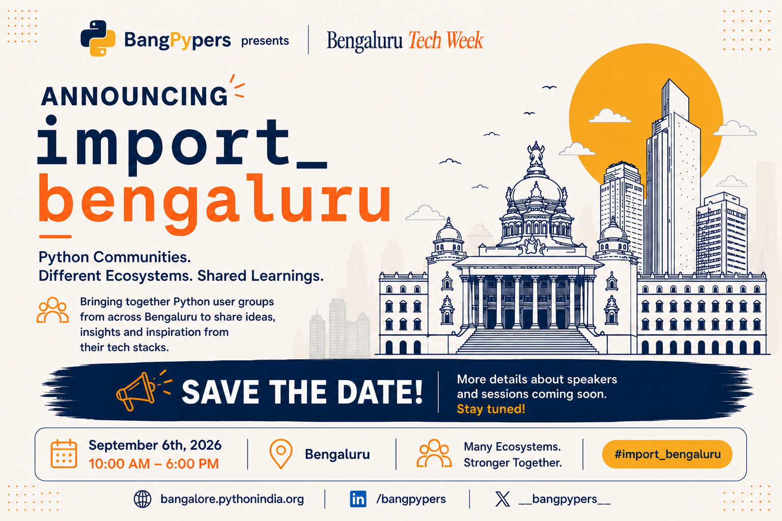 import bengaluru event poster featuring Bengaluru landmarks